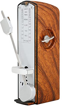 Gokelomg metrónomo mecánico electrónico retro para piano universal, guitarra, violín, color madera musical