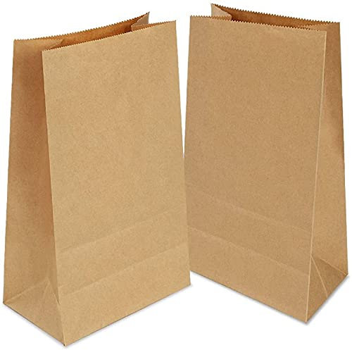 Gaoyong 100 Stück Papiertüten Groß 13 * 8 * 24cm Papiertüten Braun,Partytüten aus Papier,Geschenktüten Papier für Weihnachten Hochzeit Geburtstagsparty Kindergeburtstag