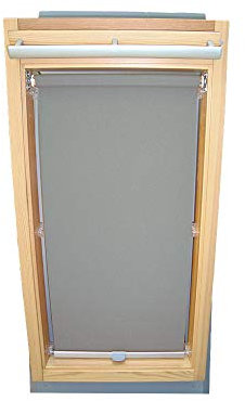 Rollo für VELUX Dachfenster Abdunkelungsrollo für TYP GGL/GPL - 408 oder P08 - Farbe grau - mit Haltekrallen