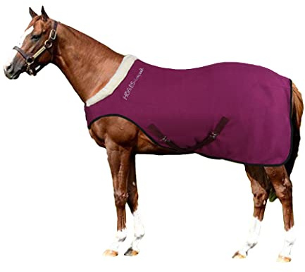 Horses, Coperta Cavallo In Pile Cosy Walk, Morbida, Comoda e Assorbente, Ideale per Asciugare il Cavallo Dopo il Lavoro (145 cm, Bordeaux)