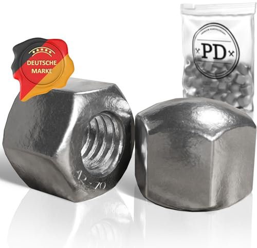 PD® Tuercas de sombrerete M5 de Acero inox (DIN 917) | Tuercas de sombrerete. A2 V2A | Tuercas de sombrerete de protección para tornillos, varillas roscadas y pernos roscados | 25 Pts.