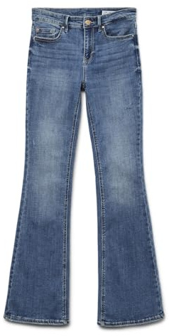 VERO MODA Womens Vmflash Mr Flared Li347 Noos Jeans, Medium Blue (Medium Blue Denim), M / 32L UK