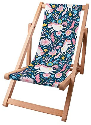 DreamRoots Kinder Liegestuhl Outdoor, Klappbarer Gartenstuhl für Draußen, Faltbarer Campingstuhl mit Waschbarem Bezug aus 100% Polyester bis zu 130 kg