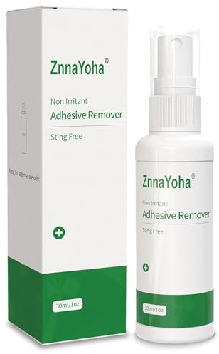 ZnnaYoha Adhesive Remover Spray,No Sting Medical Adhesive Remover for Skin,Ideal for Ostomy Patients, Sensitive Skin and Bandage Removal, Alcohol Free,1oz/ 30ml