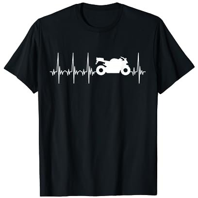 MOTORRAD HERZSCHLAG X EKG Frequenz Biker Motorradfahrer T-Shirt