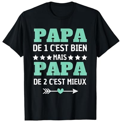 Annonce Grossesse Papa 2eme Enfant 2026 Futur Papa 2026 T-Shirt, Homme, Noir, XXL
