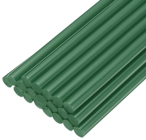 QUARKZMAN 20pz Stick Colla a Caldo per Pistola Colla a Caldo 11mm x 200mm/0,43 x 8 Mini Bastoni di Colla a Caldo Adesiva Verde Scuro