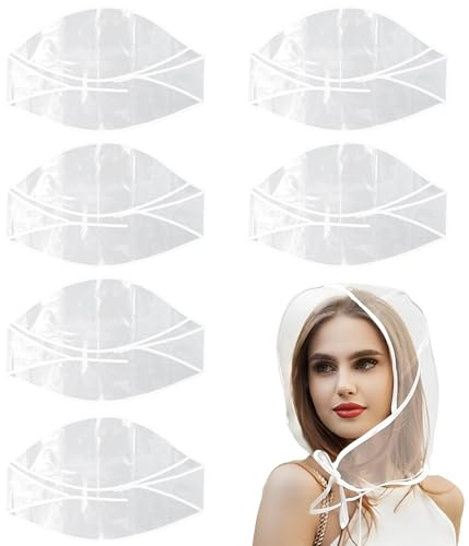 Amexo 6 Pièces Chapeaux de Pluie pour Femmes, Chapeau de Pluie Plastique Chapeau Transparent Imperméable Pluie Chapeau de Pluie Unisexe Housse de Pluie Chapeau de Pluie pour protéger la Coiffure