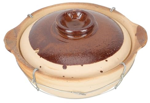 OFFSCH Marmite Cocotte 0,5l Petite Taille En Argile Brute Avec Poignée Simple, Surface Antiadhésive Lisse, Marmite De Cuisson Maison Pour Plaque De Cuisson, Ustensile La Cuisine Individuel