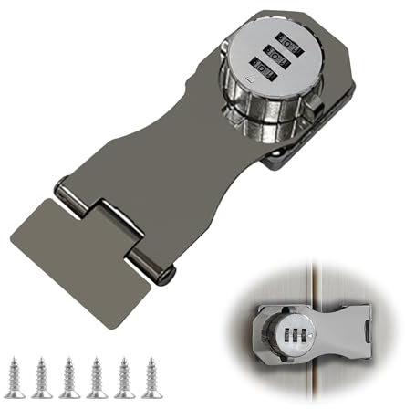Überfalle mit Zahlenschloss, Schrankschloss 5 Zoll Möbelschloss Passwort Türriegel Schloss 3-Stelliges Zahlenschloss mit Schraube Sicherheitsüberfalle für Outdoor Garage Garten