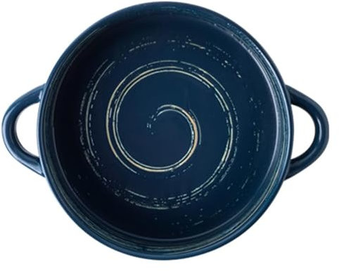 Lasagneskål Stor djup, Lasagneform stor djup, keramisk ugnsform med handtag, ugnskeramisk bakpanna, rund lasagnepanna, gryta, mikrovågsugn och ugnssäker(Blu)
