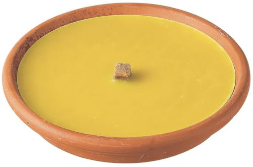 Horeca Candles - Candele alla Citronella da Esterno - 1 Fiaccola in Coccio di Terracotta - Durata 8 Ore - Padella Romana da Giardino, Balcone, Picnic, Campeggio
