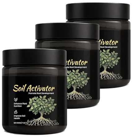 Premium Garden Soil Energizer, 200g Soil Activator for Root Development, Concentrated Plant Booster for Flowers, Vegetables, Garden Beds, Pots and Indoor Outdoor Plants (3Pcs)