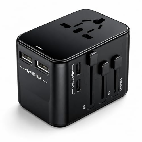Adattatore Universale da Viaggio 5 in 1 con 2 USB A e 2 USB C e 1 AC