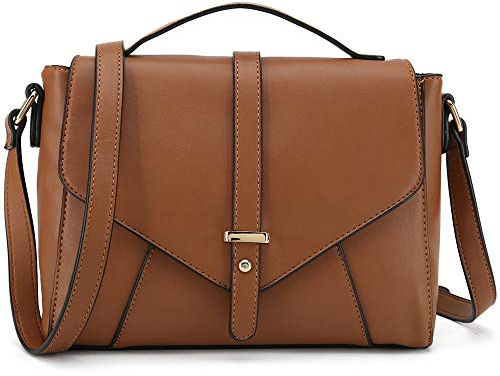 CATMICOO Bolso cruzado de tamaño mediano para mujeres diseñador bolsos de hombro señoras bolsos, color Marrón, talla Medium