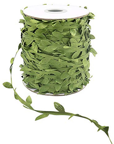 tenn well Artificial Leaf Vine Ribbon, 100M Garland Fake Vines Green Ribbon for Room Decor Wedding, Party, Garden, Wall Decor