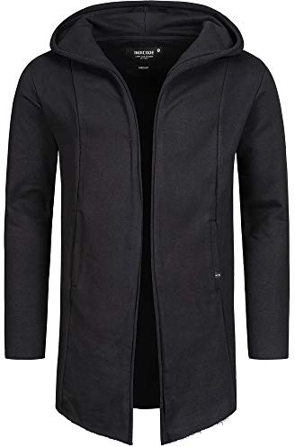 Indicode Herren Brekstad Oversize Sweatjacke mit Kapuze aus Baumwolle | Sweater Männer Black, XXL