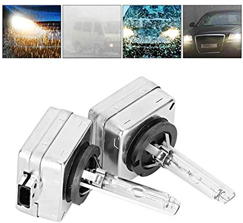 EVGATSAUTO Lampadine per fari allo xeno, 2 pezzi D1S 35W 6000K per faro anteriore per auto Lampadine di ricambio per lampada allo xeno