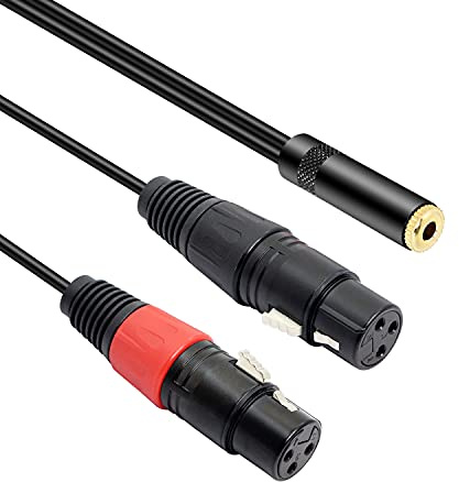 MEIRIYFA XLR till 3,5 mm Mikrofonkabel - Dual XLR-Hona Adapter Med 1/8-Uttag, Stereo TRS Omvandlingskabel 0,3 m