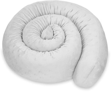 Totsy Baby Zugluftstopper für Türen und Fenster Stopper Türdichtung 90 cm Seitenschläferkissen Umrandung oder Tür Luftzugstopper Schalldämmung Windstopper Türluftstopper Minky Hellgrau