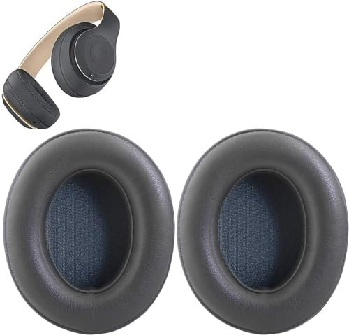 studio 3 coussinets de rechange pour écouteurs Beats, compatibles Studio 2 et 3, avec fil et sans fil, 3.0 et 2.0 en mousse à mémoire de forme, pièces de rechange en cuir souple - Gris ombré