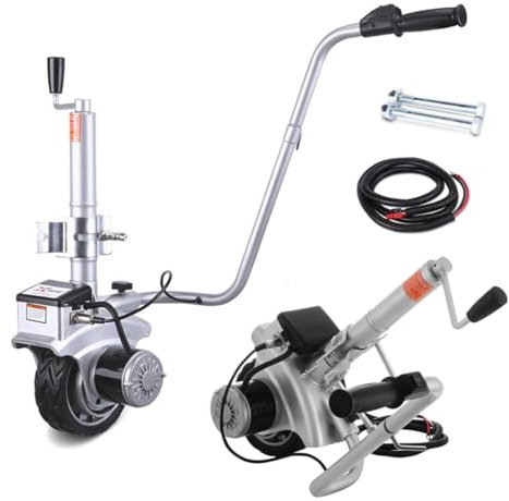 KJHYYPP Electric Mini Trailer Mover,350W Motorised Jockey Wheel Trailer Jack with 12V Electric Jockey Wheel Mover with 5-7m/min Speed,for Caravan Boat Trailer