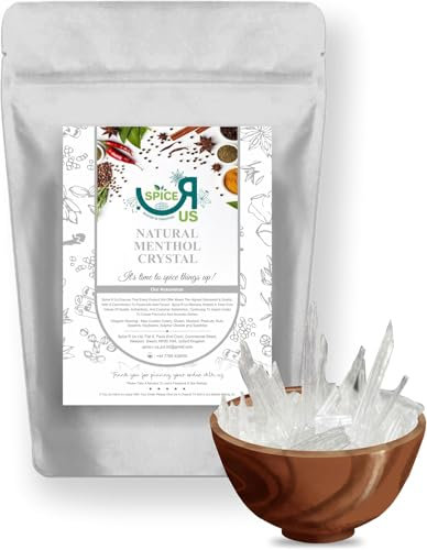 Pure Menthol Crystals Natural Aromatherapy Congestion Blocked Nose Relief Cold Flu Premium Quality by Spice R Us 25g-1900g (10g)