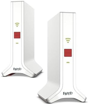 FRITZ! Mesh Wi-Fi Set 4200, Confezione da 2 FRITZ! Repeater 3000AX, Soluzione Mesh fino a 4 stanze, WiFi 6 Triband fino a 4.200 Mbps, 2 LAN Gigabit, interfaccia in Italiano