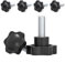Zasjon 6 Pièces Écrou à Poignée étoile Vis M8 x 60mm Vis à Oreilles à Bouton de Serrage à Vis à Tête étoile Vis à étoilé Vis Moletée Vis de pouce pour Machine, Industrie, Équipement