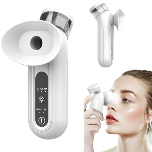 ﻿Heated Nano Eye Mist Steam Sprayer, Portable Electric Mist Sprayer, Rechargeable Drops Steamer with Hot and Cold Compress for Dry Eye Relief, Eye Cleansing Care (White)