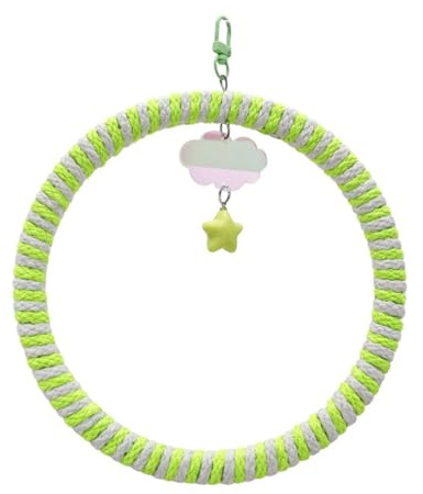 Watreketal Jaula de pájaros resistente a las mordidas, anillos colgantes para loros, periquitos, ejercicio, interacción social y desarrollo de habilidades, anillos de columpio para loros
