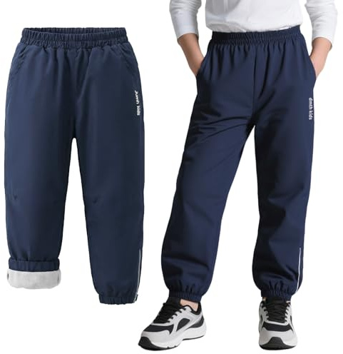Baogaier Imperméable Pantalon Softshell Chaud Doublé Polaire pour Enfant | Automne Hiver, Thermique, Coupe-Vent, Garçon Fille Ski Neige Pantalons, Loisirs École d'extérieur Montagne Randonnée 5-14 Ans