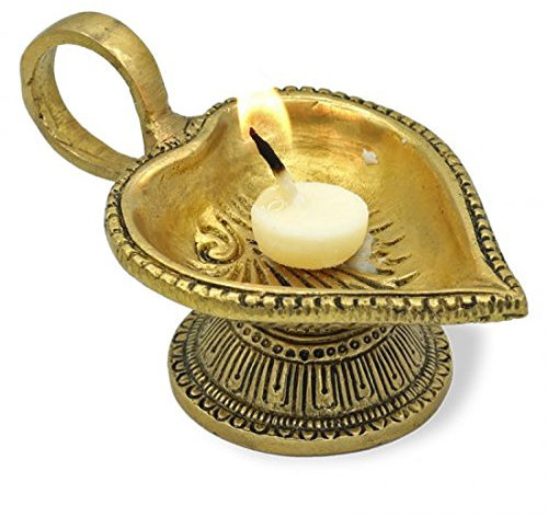 Lampada a olio orientale a forma di cuore, per candele di gheek, in ottone, Diwali, festival delle luci, CUTE NAILS