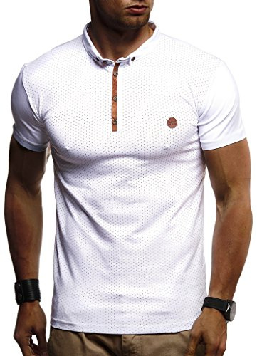 Leif Nelson Men's T-Shirt Polo LN-1295 White Large