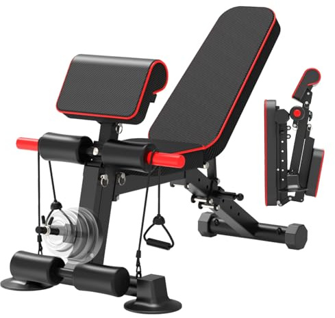 Adjustable Weight Bench,Utility Workout Bench Foldable Incline Decline Benches for Home Gym Full Body Workout,Load 500LBS