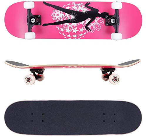 FunTomia Skateboard mit ABEC-9 Kugellager Rollenhärte 100A und 100% 7-lagigem kanadisches Ahornholz Skate Board mit Kicktail (Dancing)