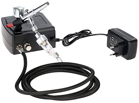 Weytoll Airbrush Set, Airbrush+Luftkompressor+Öl- und Wassergitter-Luftrohr, Profi Airbrush Kompressor Set 0 bis 25 psi, ölfreies Design, für Kuchendekoration, Makeup, Airbrush Set Mit Kompressor