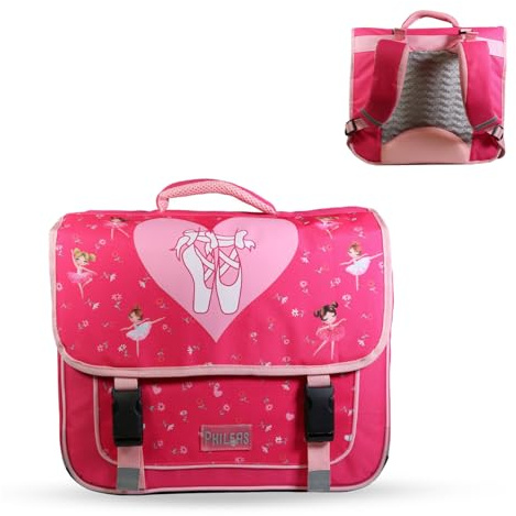 Bagtrotter – Cartable 38 cm – Rose Danseuses – Primaire – Bretelles et dos rembourrés – Bandes Réfléchissantes – Grand Rangement - Marque officielle Phileas