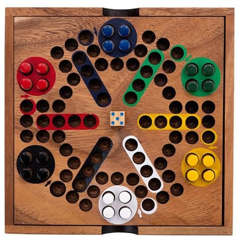 Engelhart- 350330- Ludo game in a wooden box - wooden game - 2 to 6 players