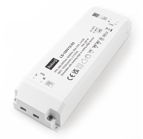 illuburg LED Trafo 12V Dimmbar Triac 33W - 100W für LED Strip Lampe LED Netzteil Treiber Transformator Vorschaltgerät Driver