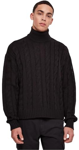 Urban Classics Boxy Roll Hombre Jersey de Punto Negro M 100% poliacrílico Regular
