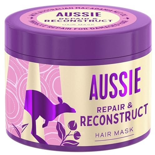 Aussie Repair & Reconstruct Hair Mask, Vegan Hair Treatment, For Dry & Damaged Hair, With Macadamia Nut Oil, 300ML