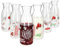 Ritzenhoff & Breker 6er Set Palermo Karaffe 1 Liter I Glas-Krug mit italienischem Dekor I Saft-Flasche für Wasser, Milch, Limonade, Kaffee, Wein & Co.