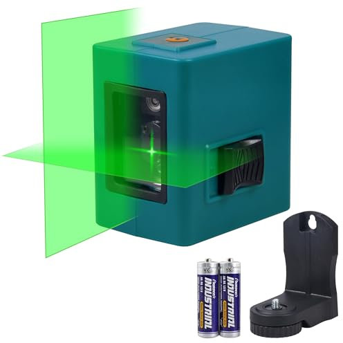 Nivel Láser Verde, Autonivelante Láser de Líneas Cruzadas Horizontales y Verticales, 10M, Base Magnética Giratoria 360° para Decoración del Hogar Bolsa de Transporte, 2xBatería Incluida