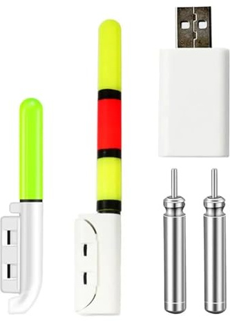 RALIYATX Bastoni luminosi da pesca LED bastoncini da pesca notturna con batteria ricaricabile Glow Lamp Rod Tip Glow Tube Strumento di attrezzatura da pesca