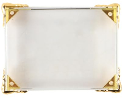 CENPEK Base de cristal transparente cuadrada con patas de soporte de metal. Base de exhibición creativa para esculturas, trofeos, joyas, objetos de colección y artefactos.
