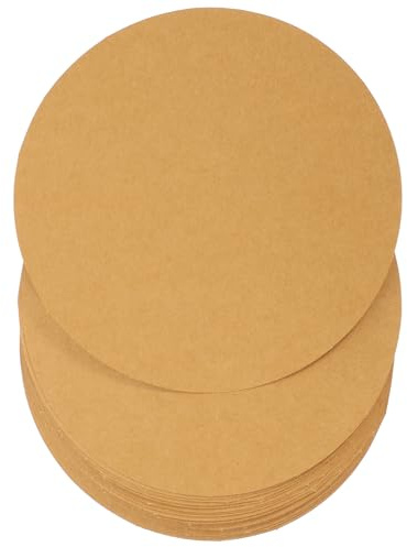 HEALSOPTHY 40 unidades de cartón redondo para manualidades, papel de dibujo grueso, papel de estraza marrón, superficie lisa para pintar, dibujar, caligrafía y proyectos creativos de manualidades