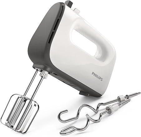 Philips Handmixer, 450 W, 5 Geschwindigkeiten plus Turbo, weiß/grau (HR3741/00)