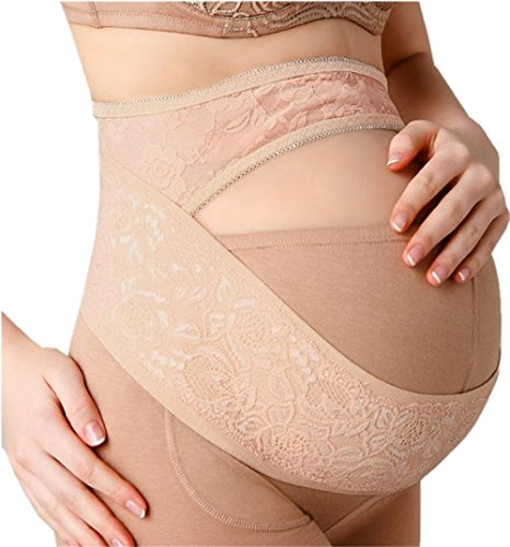 HONEY$HOMEY Lace Maternity Belt - Pregnancy Support - Abdomen Band, Adjustable Belly Belt(XL,Nude)