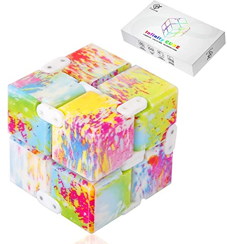 Funxim Infinity Cube Fidget Toy, EDC Fidgeting Game for Kids and Adults, New Version Cool Mini Fidget Finger Toy Best for Stress and Anxiety Relief and Kill Time